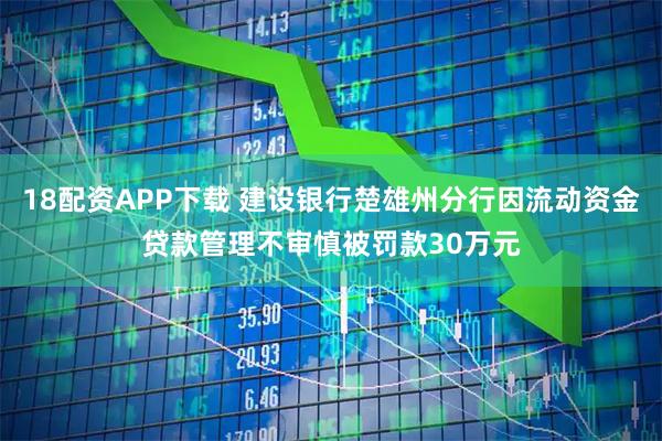 18配资APP下载 建设银行楚雄州分行因流动资金贷款管理不审慎被罚款30万元